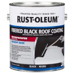 Rust-Oleum 0.9 Gal. 350 Fibered Black Asphalt Roof Coating (2-Pack)