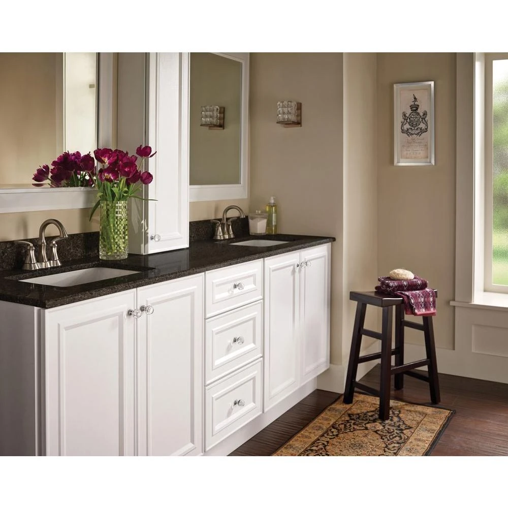 1-3/16 In. (30mm) Chrome And Clear Faceted Glass Cabinet Knob 3 1-3/16 In. (30mm) Chrome And Clear Faceted Glass Cabinet Knob - Image 3