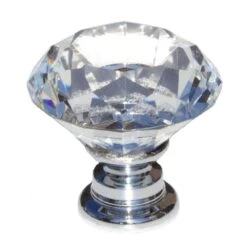 1-1/8 In. Dia Clear K9 Crystal Diamond Shape Cabinet Knob (10-Pack)