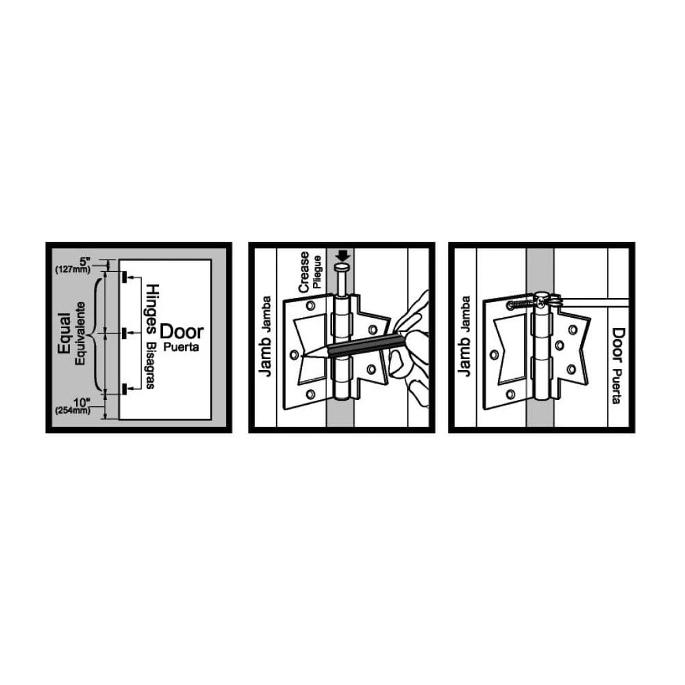 1-1/4 In. X 3 In. White Non-Mortise Hinges (2-Pack) 2 1-1/4 In. X 3 In. White Non-Mortise Hinges (2-Pack) - Image 2