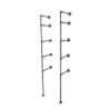1/2 In. Black Steel Pipe 11.75 In. D X 72.5 In. H Floor Mounted 4-Tier Shelf Kit