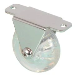 1-31/32 In. Clear Fixed Plate Caster, 88.2 Lb. Load Rating