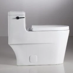 1-Piece 1.28 GPF Single Flush High Efficiency Elongated Toilet In White, Seat Included -arbor Shop 0999f44daa80917f92e40c9634f48c5c