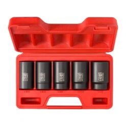 1/2 In. Drive 1-3/16 - 1-1/2 In. 6-Point Deep Impact Socket Set (5-Piece)