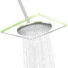 1-Spray 11.81 In. Single Wall Mount Square Fixed Rain Shower Head In Green