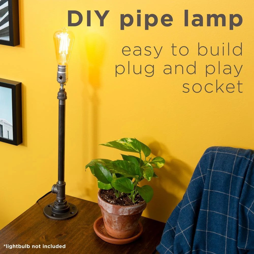 1/2 In. Black Steel Pipe 20.5 In. H Torch Style Lamp Kit 7 1/2 In. Black Steel Pipe 20.5 In. H Torch Style Lamp Kit - Image 7