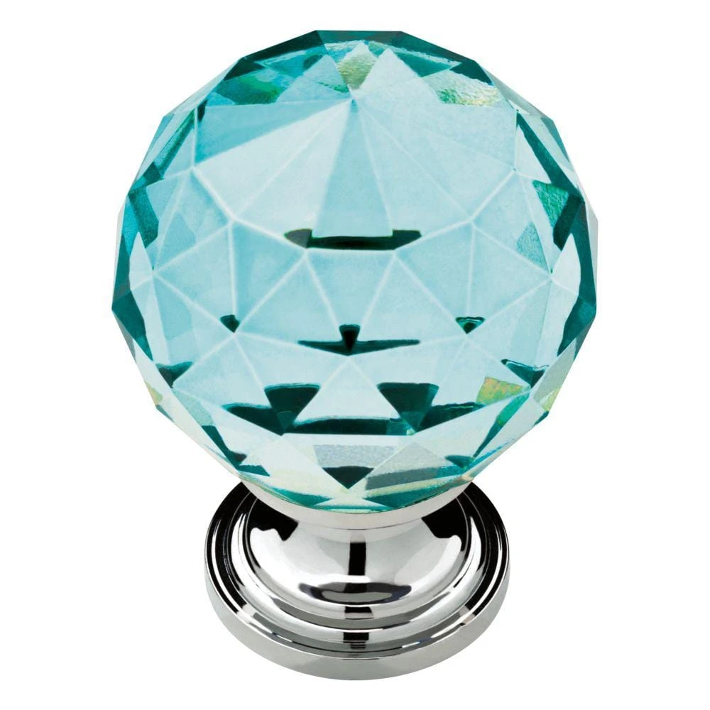 1-3/16 In. (30mm) Chrome And Clear Faceted Glass Cabinet Knob 12 1-3/16 In. (30mm) Chrome And Clear Faceted Glass Cabinet Knob - Image 12