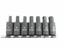 Husky 1/2 In. Drive Hex Bit Impact Socket Set MM (7-Piece)