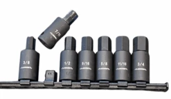 Husky 1/2 In. Drive Hex Bit Impact Socket Set SAE (7-Piece)