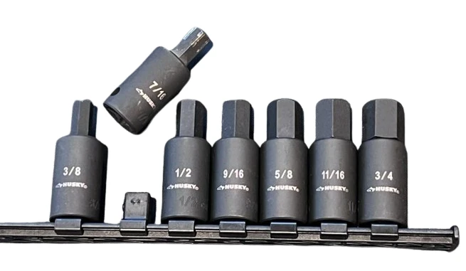 Husky 1/2 In. Drive Hex Bit Impact Socket Set SAE (7-Piece) 1 Husky 1/2 In. Drive Hex Bit Impact Socket Set SAE (7-Piece)