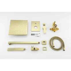 1-Spray Patterns With 2.66 GPM 10 In. Wall Mount Dual Shower Heads With Rough-In Valve Body And Trim In Brushed Gold 16 1-Spray Patterns With 2.66 GPM 10 In. Wall Mount Dual Shower Heads With Rough-In Valve Body And Trim In Brushed Gold -arbor Shop 15ab2971d959dd5422445d176089658a