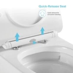 1-Piece 1.28 GPF High Efficiency Single-Flush Elongated Skirted Toilet All-in-One Toilet In White Seat Included 19 1-Piece 1.28 GPF High Efficiency Single-Flush Elongated Skirted Toilet All-in-One Toilet In White Seat Included -arbor Shop 190c5f689417535cd2dede611b60bc19
