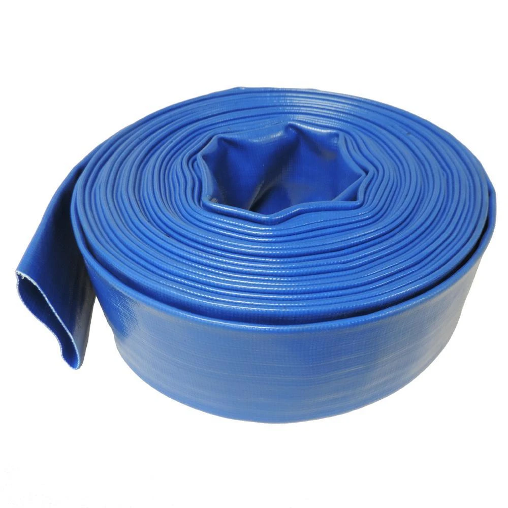 1-1/2 In. Dia X 50 Ft. Blue 6 Bar Heavy-Duty Reinforced PVC Lay Flat Discharge And Backwash Hose 1 1-1/2 In. Dia X 50 Ft. Blue 6 Bar Heavy-Duty Reinforced PVC Lay Flat Discharge And Backwash Hose
