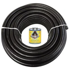 1 1/4 In. X 50 Ft. Black PVC Schedule 40 Flexible Pipe With Gorilla Glue