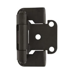 1/2 In. (13 Mm) Overlay Self-Closing, Partial Wrap Flat Black Hinge (2-Pack)