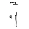 1-Spray Patterns 1.8 GPM 10 In. Dual Shower Head And Handheld Shower Head With Body Spray In Matte Black