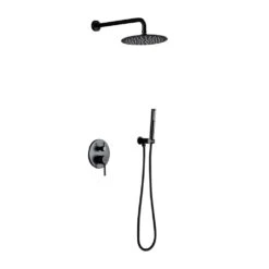 1-Spray Patterns 1.8 GPM 10 In. Dual Shower Head And Handheld Shower Head With Body Spray In Matte Black