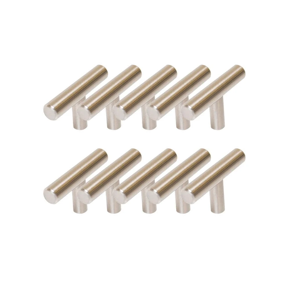 1.54 In. Stainless Steel Cabinet T-Pull Knob Value Pack (10-Pack) 1 1.54 In. Stainless Steel Cabinet T-Pull Knob Value Pack (10-Pack)