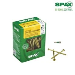 Spax #9 X 3-1/4 In. T-Star Plus Drive Flat-Head Partial Thread Yellow Zinc Coated Multi-Material Screw (89-Box)