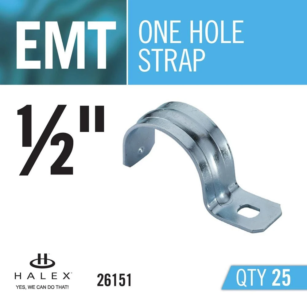 1/2 In. Electrical Metallic Tube (EMT) 1-Hole Straps (25-Pack) 4 1/2 In. Electrical Metallic Tube (EMT) 1-Hole Straps (25-Pack) - Image 4