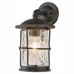 1-Light Gilded Iron 13.5 In. Outdoor Wall Lantern Sconce