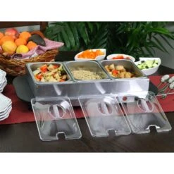 1.5 L Stainless Steel Warming Tray With 3 Crocks -arbor Shop 253fcef851342c2957369820b7e85e48