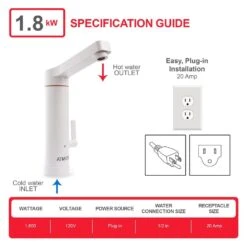 1.8kW 0.5 GPM 2-in-1 Electric Tankless Water Heater / Faucet - Plug-In 9 1.8kW 0.5 GPM 2-in-1 Electric Tankless Water Heater / Faucet - Plug-In -arbor Shop 2634d7b30e3ce52d2abf949a4551de69