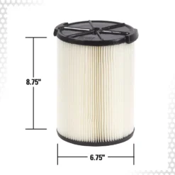 1-Layer Standard Pleated Paper Filter For Most 5 Gal. And Larger RIDGID Wet/Dry Shop Vacuums (2-Pack) -arbor Shop 2681dc40c00e4b9e556bf1d6da6d1fd7
