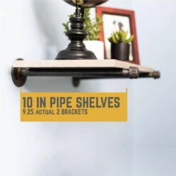 1/2 In. Black Pipe 10 In. L Wall Mounted Shelf Bracket Kit (4-Pack) -arbor Shop 28384ee1a5ff2ef1747c2b37c0d7da03