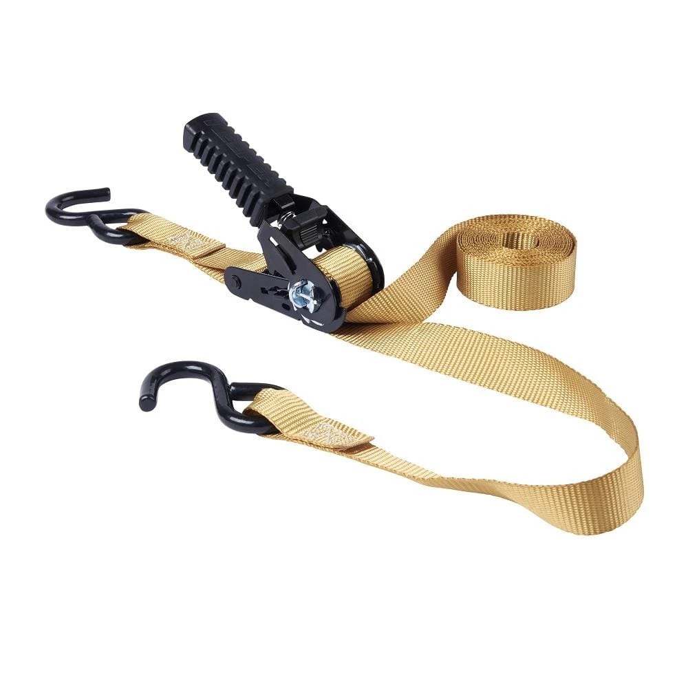 1 In. X 12 Ft. Pistol Grip Khaki Webbing Ratchet Tie Down 1 1 In. X 12 Ft. Pistol Grip Khaki Webbing Ratchet Tie Down