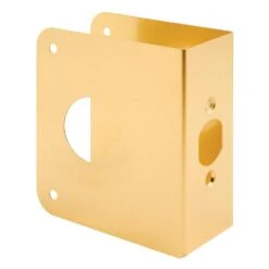 1-3/4 In. X 4-1/2 In. Thick Solid Brass Lock And Door Reinforcer, 1-1/2 In. Single Bore, 2-3/8 In. Backset