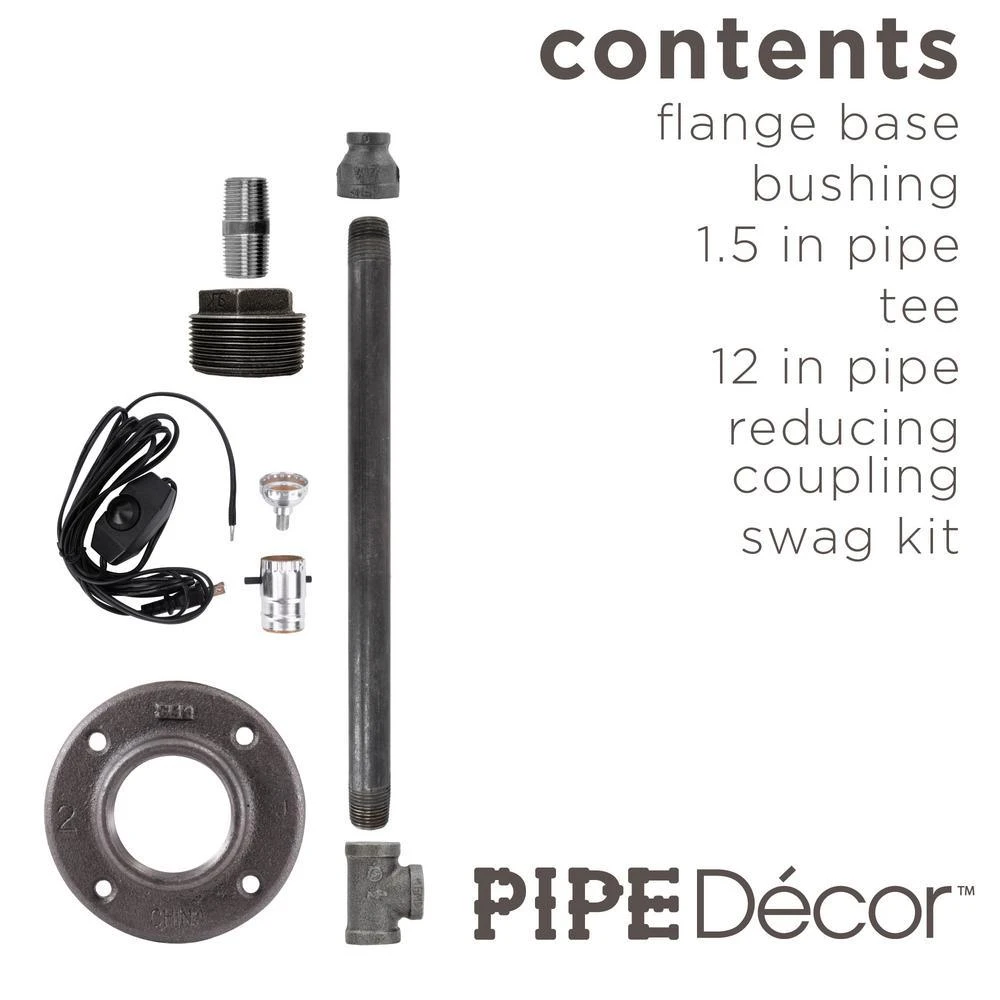 1/2 In. Black Steel Pipe 20.5 In. H Torch Style Lamp Kit 2 1/2 In. Black Steel Pipe 20.5 In. H Torch Style Lamp Kit - Image 2