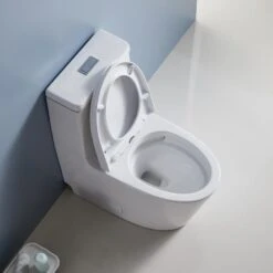 1-Piece Elongated Dual-Flush 1.28 GPF/0.88 GPF High Efficiency Skirted Toilet All-in-One Toilet In White Seat Included -arbor Shop 2cf68447eb57dda2ad9eb7d9fc2f3516