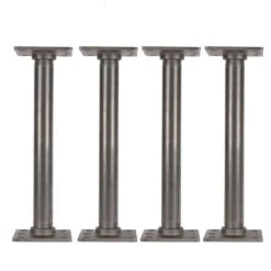 1 In. X 1 Ft. L Black Pipe Table Leg Kit With Square Flange (Set Of 4)