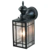 1-Light Black Motion Activated Outdoor Wall Lantern Sconce