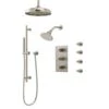 1-Spray Patterns With 1.8 GPM 8 In. Wall Mount Dual Shower Heads, Hand Shower And 4 Body Sprays In Brushed Nickel