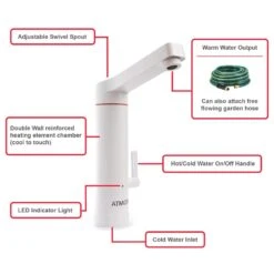 1.8kW 0.5 GPM 2-in-1 Electric Tankless Water Heater / Faucet - Plug-In 11 1.8kW 0.5 GPM 2-in-1 Electric Tankless Water Heater / Faucet - Plug-In -arbor Shop 310f053ffe0a417f6b771a05986a1777