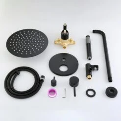 1-Spray Patterns 1.8 GPM 10 In. Dual Shower Head And Handheld Shower Head With Body Spray In Matte Black -arbor Shop 329f213fd3e26b29a1268190bf699a10