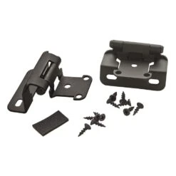 1/2 In. (13 Mm) Overlay Self-Closing, Partial Wrap Flat Black Hinge (2-Pack) -arbor Shop 32deab87f43cae9b96a5072534f1f51e