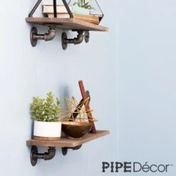 1/2 In. Black Pipe 3.75 In D X 2.5 In. H Wall Mounted Double Flange Shelf Bracket Kit (4-Pack) 13 1/2 In. Black Pipe 3.75 In D X 2.5 In. H Wall Mounted Double Flange Shelf Bracket Kit (4-Pack) -arbor Shop 33fb668ff55a6e0aac48f91e3db7f183