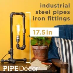 1/2 In. Black Steel Pipe 17.5 In. H Convertible Table Lamp Kit 12 1/2 In. Black Steel Pipe 17.5 In. H Convertible Table Lamp Kit -arbor Shop 378393a5d2ea7177fdaefec417f8e67e