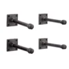1/2 In. Black Pipe 8 In. L Wall Mounted Square Flange Shelf Bracket Kit (4-Pack)