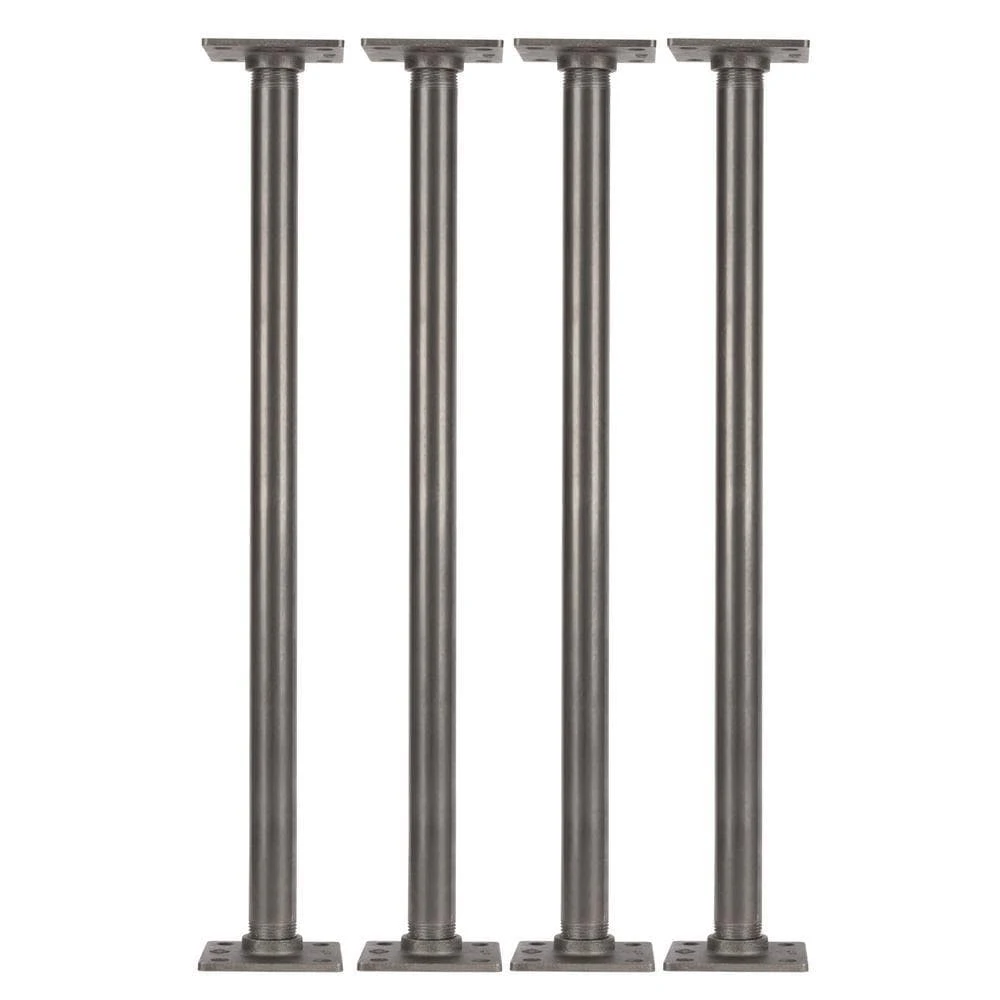 1 In. X 2 Ft. L Black Steel Pipe Square Flange Table Leg Kit (Set Of 4) 1 1 In. X 2 Ft. L Black Steel Pipe Square Flange Table Leg Kit (Set Of 4)