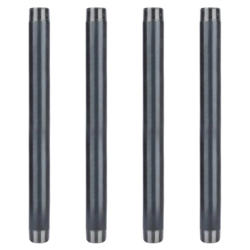 1-1/4 In. X 24 In. Industrial Steel Grey Plumbing Pipe In Black (4-Pack) 3 1-1/4 In. X 24 In. Industrial Steel Grey Plumbing Pipe In Black (4-Pack) - Image 3