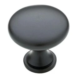 1-3/16 In. Matte Black Garrett Solid Round Cabinet Knob (10-Pack)