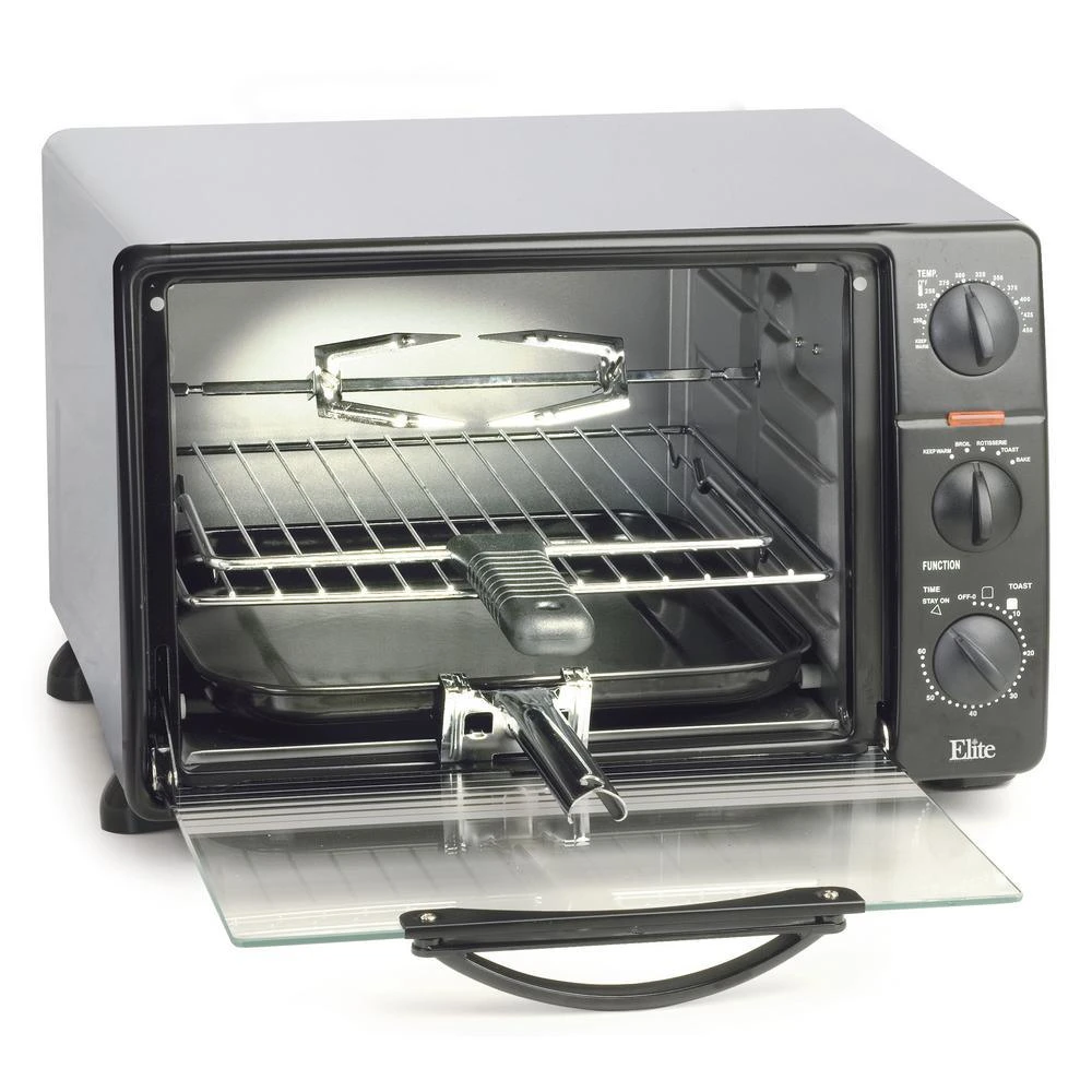 0.8 Cu. Ft. Black Toaster Oven Broiler With Rotisserie 1 0.8 Cu. Ft. Black Toaster Oven Broiler With Rotisserie