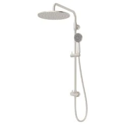 1-Spray 11.8 In. Dual Shower Head And Handheld Shower Head With Low Flow In Satin Nickel