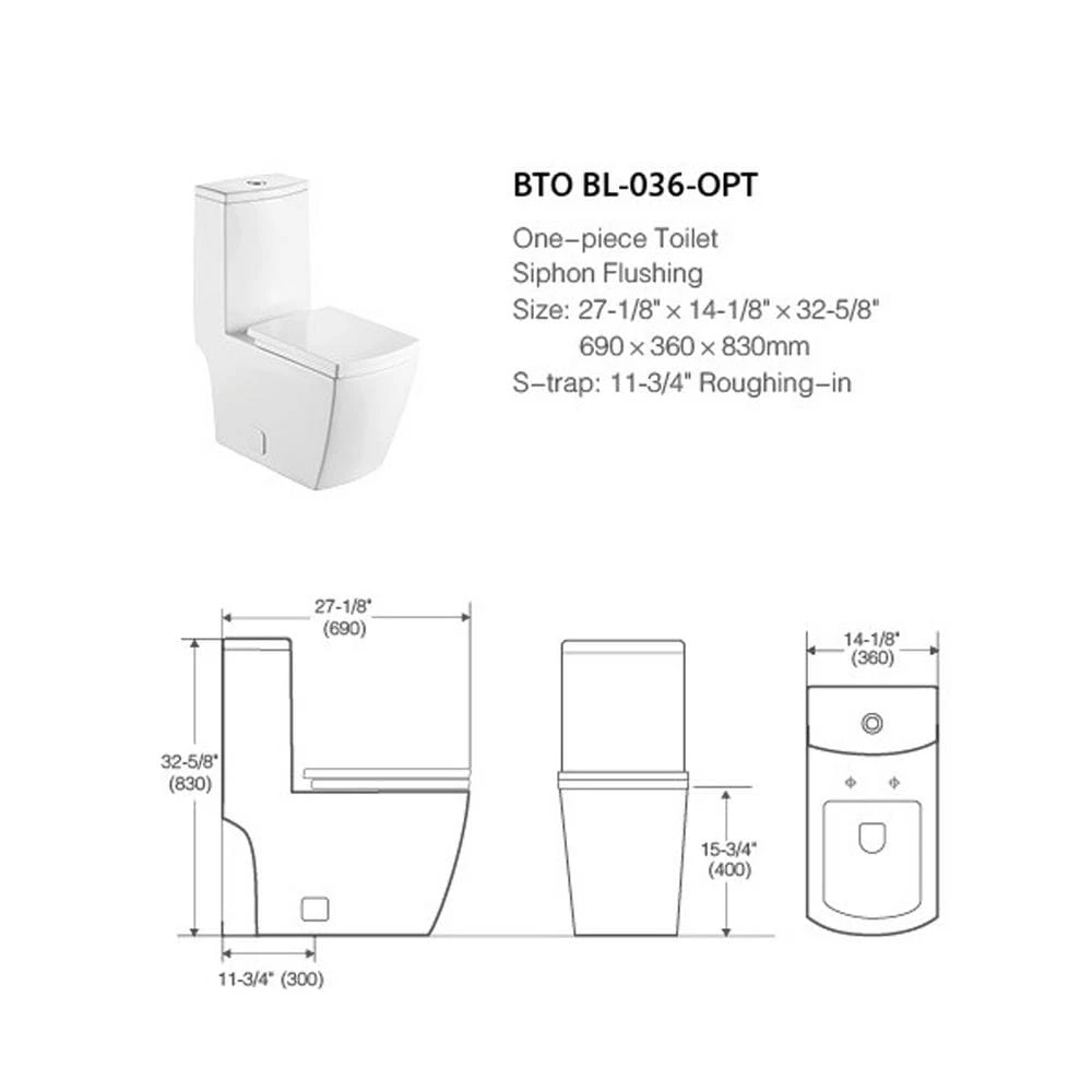 0.8 GPF/1.28 GPF Dual Flush Round Shape Ceramic Elongated Toilet Including Toilet Round Only Seat In White 2 0.8 GPF/1.28 GPF Dual Flush Round Shape Ceramic Elongated Toilet Including Toilet Round Only Seat In White - Image 2