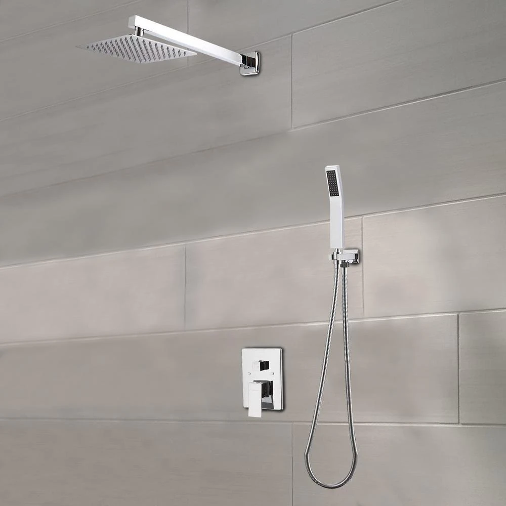 1-Spray Patterns With 1.5 GPM 10 In. Wall Mount Dual Shower Heads In Chrome 3 1-Spray Patterns With 1.5 GPM 10 In. Wall Mount Dual Shower Heads In Chrome - Image 3