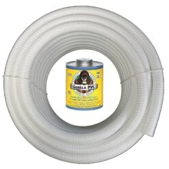 1 In. X 50 Ft. White PVC Schedule 40 Flexible Pipe With Gorilla Glue